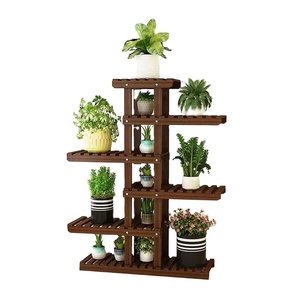 Estante de madera personalizado para plantas, soporte de exhibición multimaceta para interior y <span class=keywords><strong>exterior</strong></span>, estante para plantas de jardín en esquina, sala de estar y balcón - Product Image 6
