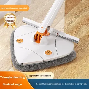Serpillère rotative à 360° avec bac en plastique, lavage mains libres <span class=keywords><strong>pour</strong></span> nettoyer les coins, les plafonds et les sols, essorage automatique - Product Image 3