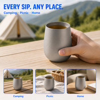 Tasse à eau isotherme à double paroi en titane pur, tasse à lait motif fleur de glace, tasse à thé domestique, vaisselle de camping, équipement de randonnée