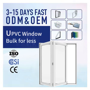Fenêtre coulissante pliante en PVC-U avec moustiquaire magnétique, porte de séparation en verre à cadre étroit, pour salle de bain et cuisine - Product Image 1