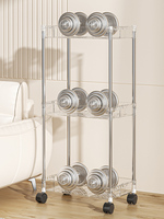 Chariot de rangement à roulettes transparent à 3 niveaux, étagère à roulettes antirouille, organisateur de rangement latéral près du poêle à bois pour usage domestique