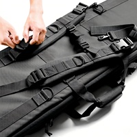 Sacs à outils tactiques classiques, double compartiment long pour le transport de matériel de chasse, en polyester, avec sangle de sac à dos et compartiment verrouillable à fermeture éclair