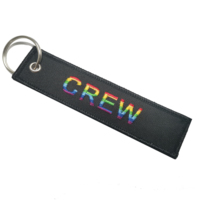 Porte-clés en tissu brodé de haute qualité Porte-clés brodé Porte-clés tissé avec logo personnalisé Jet Tag