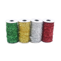 2mm Glitzerband-Rolle, Funkelndes Feiertagsdekorationsband, Geeignet für Weihnachtsdekoration, Party-Basteleien und Geschenkverpackungen