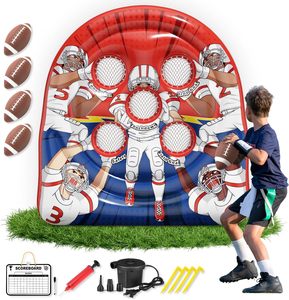 Giant <b>Inflatable</b> Football Toss <b>Game</b>, 6FT <b>Inflatable</b> Target with 5 Holes, Indoor Outdoor Family Sports Toy for Kids & Adults - Product Image 1