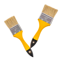 Pinceau plat pour peinture murale, poils mélangés, poils doux et manche en bois