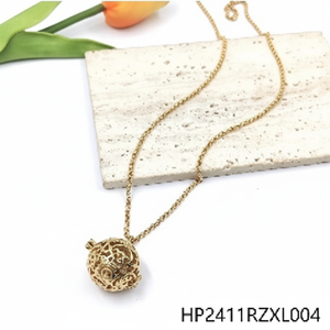 Collana a catena lanterna in ottone con Design geometrico alla moda da donna placcata in oro con zircone alla moda accessori per feste - Product Image 1