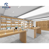 Conception de magasin de détail, vitrine en bois pour téléphones portables, comptoir de magasin de téléphonie mobile, décoration de magasin de téléphonie mobile