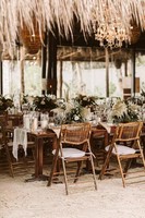 Chaise de banquet de mariage en bois et cuir portable et démontable bon marché pour l'extérieur, le jardin, l'hôtel, les événements, la terrasse