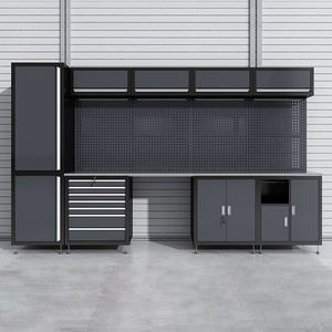 9 unités de rangement modulaire personnalisé pour garage, armoire de rangement robuste en métal, coffre à outils, poste de travail pour garage automobile, établi, <span class=keywords><strong>table</strong></span> de travail - Product Image 2