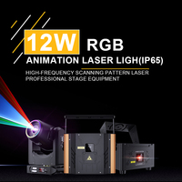 Projecteur laser SHEHDS 12W RGB Ilda puissant, pleine couleur, animation 3D pour spectacle laser sur scène, boîte de nuit
