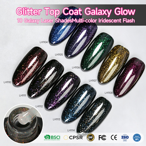 No Wipe Galaxy Glow Glitter <b>Top</b> Coat Hema Free Laser Holographic Shine Nail Gel Polish Bulk Wholesale Custom Logo - Product Image 5