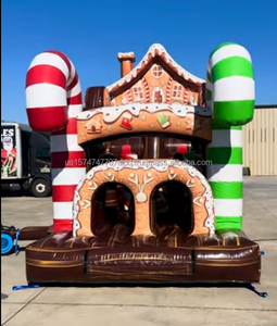 สไลเดอร์เป่าลมรูปบ้านหิมะสำหรับเทศกาลคริสต์มาสสไลเดอร์ซานตาคลอสพร้อมใบรับรอง EN71 CE สำหรับปาร์ตี้ - Product Image 6