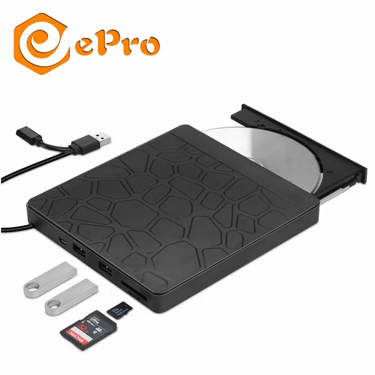 EPro Burner-reproductor de CD/DVD-ROM para ordenador portátil y de escritorio, unidad de DVD externa EDD12, USB 3,0 óptica, CD-RW