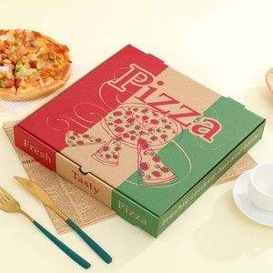 Caixa de Pizza Descartável de 7, <span class=keywords><strong>8</strong></span>, 9, 10, 12 Polegadas em Couro Sintético, Papelão Ondulado e Folha de Alumínio para Embalagem de Take-Out - Product Image 2