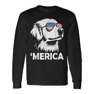 T-shirt à manches longues Golden Retriever 4th Of July Merica - Product Image 1