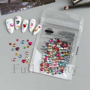 Mini diamantes de imitación coloridos con forma de corazón para decoración de uñas, adornos de gemas para uñas con forma de corazón, para manicura DIY, venta al por mayor - Product Image 3