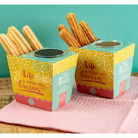 Restaurant de rue écologique personnalisé support pour cornet de crème glacée à emporter tasse à gaufres à bulles boîte à churros avec trous pour sauce trempette