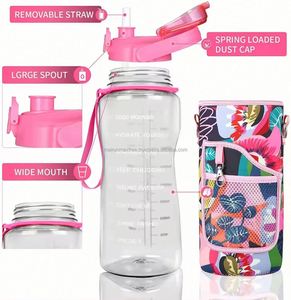Gym Water Bottles <b>Jug</b> Big Capacity Custom Plastic Motivational 1.5L/2L Eco-Friendly Straw Unisex Party Sleeve Wholesale MR Brand - Product Image 2