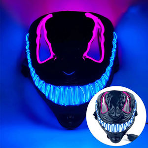 หน้ากากฮาโลวีน14สีเรืองแสงสำหรับงานปาร์ตี้หน้ากาก LED เต็มหน้าแบบน่ากลัวสนุก - Product Image 1