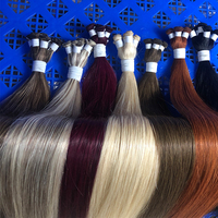 Vente en gros 100% cheveux humains vierges alignés sur des cuticules brutes Ru ssian noués à la main, extension de cheveux à trame attachée à la main avec un donneur à double tirage