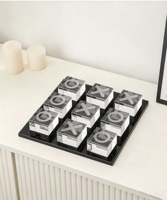 Échiquier en cristal de haute qualité, style minimaliste italien moderne, forme unique, jeu de tic-tac-toe de luxe en cristal, échiquier en cristal