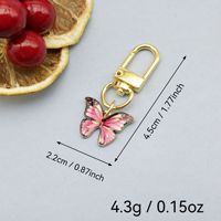 Kelebek Anahtarlık, 45x22mm, Sırt Çantaları ve Hediyeler için Altın Tonlu Tokalı Emaye Alaşımlı Çanta Süsü, 8 Renk