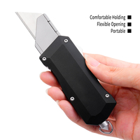 Cuchillo Utilitario de Aleación de Aluminio TGZUO, Cuchillo Táctico EDC de Cambio Rápido de Cuchilla, Cuchillo de Bolsillo para Supervivencia al Aire Libre, Herramienta de Caza con Clip