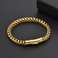 Élégant Unisexe 18K Plaqué Or En Acier Inoxydable Blé Chaîne Dubaï Bracelet Lien Bracelets pour Fêtes Cadeaux Accessoire À La Mode