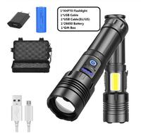 Lampe torche LED en alliage d'aluminium 1000 lumens 26650 XHP70, étanche IP55, rechargeable par USB, pour le camping, la pêche, le travail en extérieur
