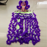 Costume de tête de lion chinois traditionnel personnalisé pour adultes, fait main, pour spectacle de défilé de festival, avec accessoires de gong, tambour et cymbales