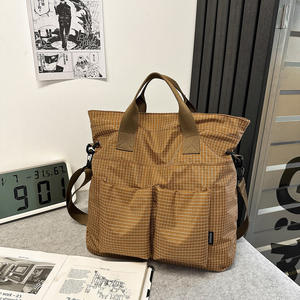 Bolso <span class=keywords><strong>tote</strong></span> a cuadros, unisex, gran capacidad, bolso de mano, bolso de hombro, bolso bandolera - Product Image 4