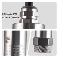 Sensor Getaran Dua Kabel IP68 4-20mA, Transduser Kecepatan 0-50mm/s, 10Hz-1kHz, Perawatan Prediktif untuk Mesin Berputar