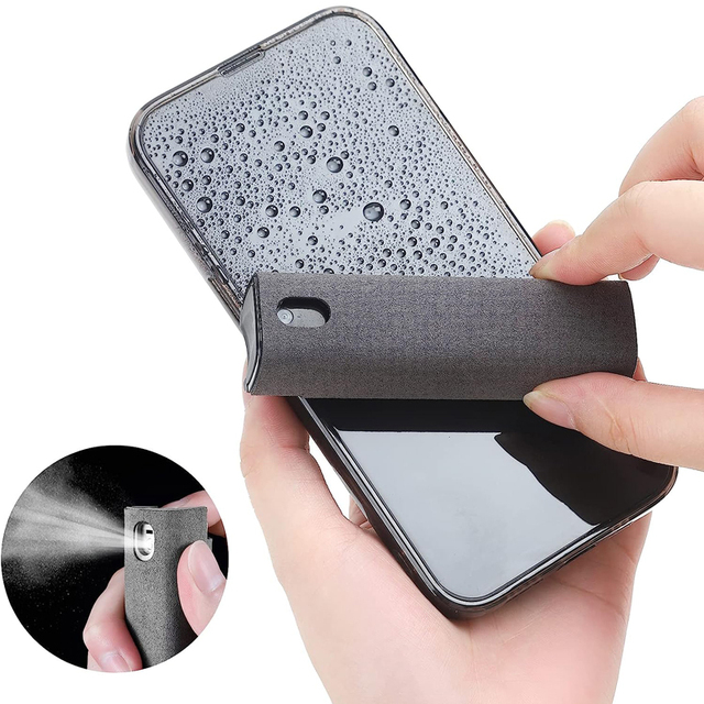 Huyo 2 in 1 Microfiber Screen Cleaner Spray Bottle for Mobile Phone Tablet Computer Cleaning Wipes