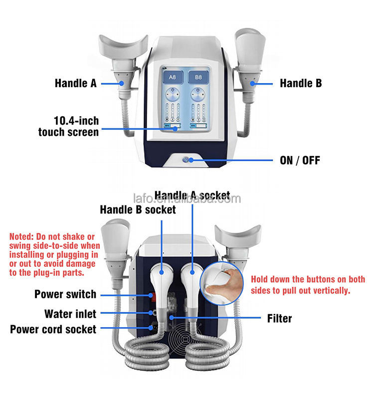 360 Degree Cooling Cryo 2 Handles Cryo Cryotherapy Fat lipolysis Criolipolisis Machine with different cryo cups LF-268A