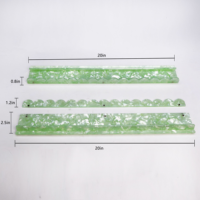 Règle de Mahjong de Luxe Moderne Pliable Portable en Acrylique Vert Coquille de Haute Qualité, Base de Cartes Américaines à Motif Nacre, Ensemble de 4 Pièces