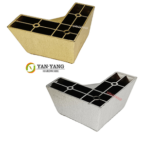 Patas de Sofá de <span class=keywords><strong>Pl</strong></span>ástico para Tapicería Yanyang, Forma de L, Altura 55mm, Color Plata y Dorado, Patas de PP para Muebles del Hogar - Product Image 1