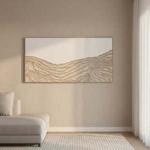 Minimalistische neutrale Erdtöne, dicke Impasto-Ölgemälde, Sanddünen-Leinwandkunst für Schlafzimmer, Flur, Arbeitszimmer, Wanddekoration - Product Image 5