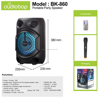Enceinte portable Bluetooth pour fêtes, enceinte sans fil d'extérieur, stéréo domestique 10W, lumière LED, rechargeable, pour fêtes en extérieur, karaoké à domicile, usage quotidien
