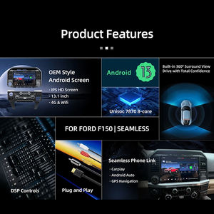 Autoradio 13,1 pouces pour lecteur Android MP3, écran tactile, navigation GPS, DSP, Carplay, Ford <span class=keywords><strong>Raptor</strong></span> F-150/F-250/F-<span class=keywords><strong>350</strong></span>/F-450 2015-2019 - Product Image 4