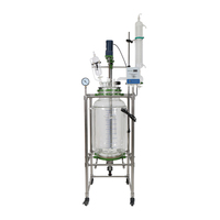 10L 20L 50L 100L 150L 200L Phòng Thí Nghiệm Hóa Chất Lò Phản Ứng Jacketed Hai Lớp Kính Khuấy Tank Lò Phản Ứng