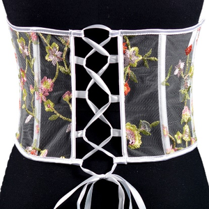 Delicado corsé de malla con bordado y cordones para niñas, ideal para el verano y uso diario. - Product Image 4