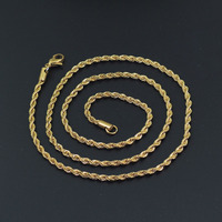 Collier Chaîne Torsadée pour Hommes en Acier Inoxydable 316L Plaqué Argent et Or, 3mm, Vente en Gros, Idéal Anniversaire