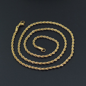 Collier Chaîne Torsadée pour Hommes <span class=keywords><strong>en</strong></span> Acier Inoxydable 316L Plaqué <span class=keywords><strong>Argent</strong></span> et Or, 3mm, Vente <span class=keywords><strong>en</strong></span> Gros, Idéal Anniversaire - Product Image 5