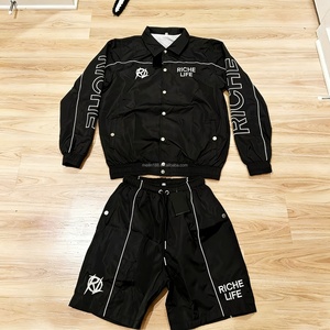 Ensemble de survêtement de luxe en nylon pour homme, coupe-vent et short, idéal pour l'été – Vêtements de sport personnalisés de haute qualité - Product Image 6
