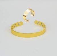 Bague magnétique en acier inoxydable, double anneau magnétique et bracelet ouvrant, accessoire de mode unisexe