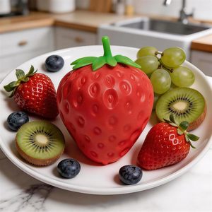Giocattolo Antistress di Alta Qualità a Forma di Fragola, in Silicone Morbido, Divertente Giocattolo Educativo TPR Taba Squishy - Product Image 5