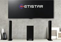 Système de son surround 3D pour téléviseur intelligent Etistar 2 en 1, barre de son détachable en bois, caisson de basses sans fil