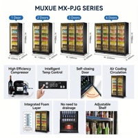Réfrigérateur Commercial MUXUE OEM pour Bières, Vitrine Réfrigérée à 1, 2, 3 ou 4 Portes en Verre, Présentoir de Boissons, Réfrigérateur Vertical pour Bières, Refroidisseur de Bar