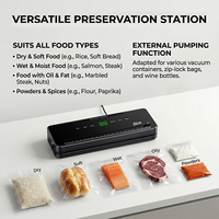 65kPa 120W 30cm 4L/min coupe-sac tuyau externe sec humide ecran LED menage machine sous vide soudeuse emballage alimentaire